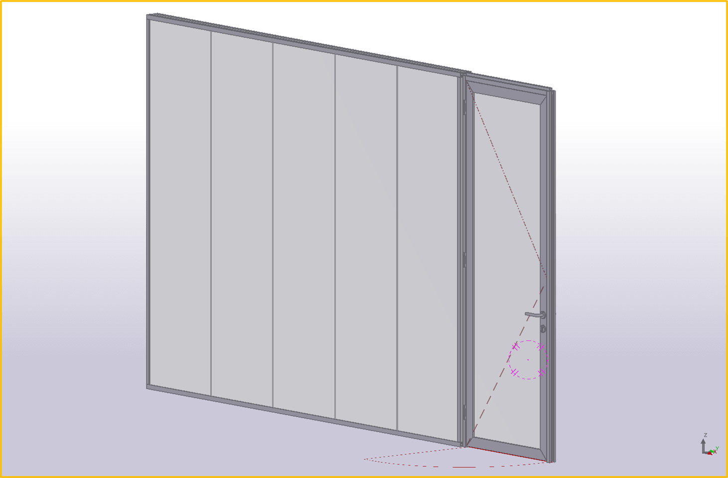 Aluminium wand- en kozijnconfiguratie