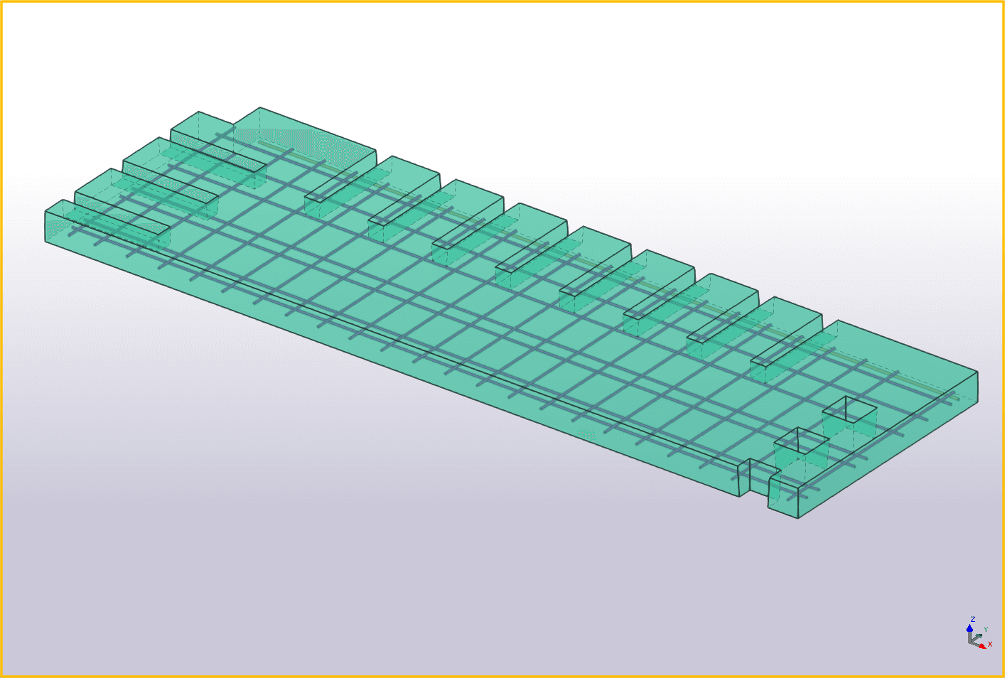 Wapeningsnetten in een Tekla-model